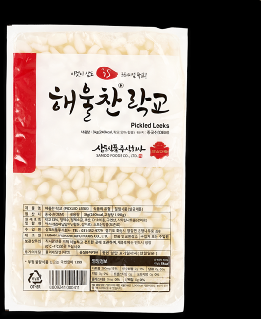 삼도식품 해울락교 3kg(봉)*무료배송 / 해울찬락교 파우치락교 봉지락교 일식 스시 초밥 회, 1개, 3kg