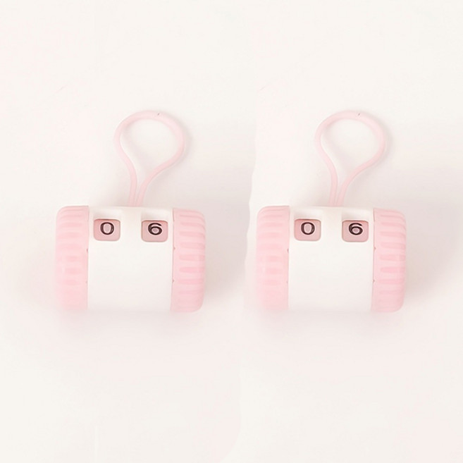 1+1 뜨개질 카운터 스티치 마커, 2개, 핑크