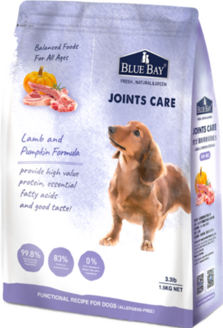 BLUE BAY 倍力 犬用 羊肉 + 南瓜 低敏乾糧, 關節保健, 7.5kg, 1袋