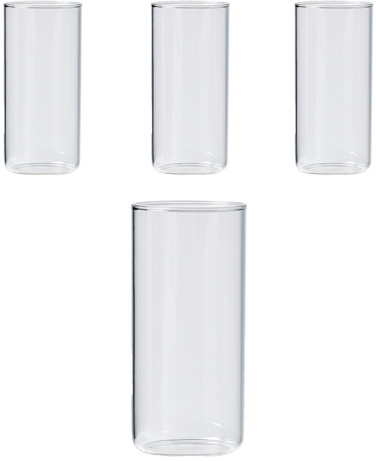 소소낫 일자 내열유리컵 500ml, 4개, 투명