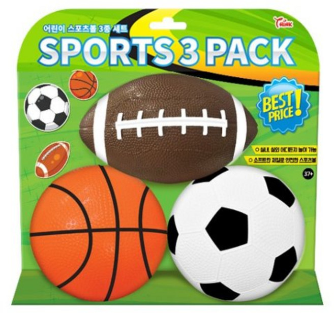 씽크 스포츠볼 3종 축구공 농구공 럭비공, 1개