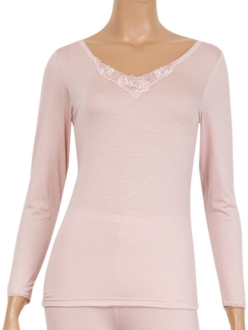 필굿웨어 여성 모달 9부 레이스 내의 상의 4907A