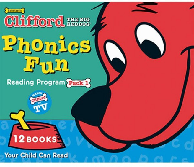 Clifford Phonics Fun Pack #1 : 12 Books Box Set (StoryPlus QR), Scholastic