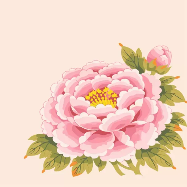 보코니 돈이 들어오는 복그림 쉬운 명화 유화 그림 그리기 DIY 세트 20 X 20 cm, 민화 감성 핑크 모란꽃 부귀 만개, 1개