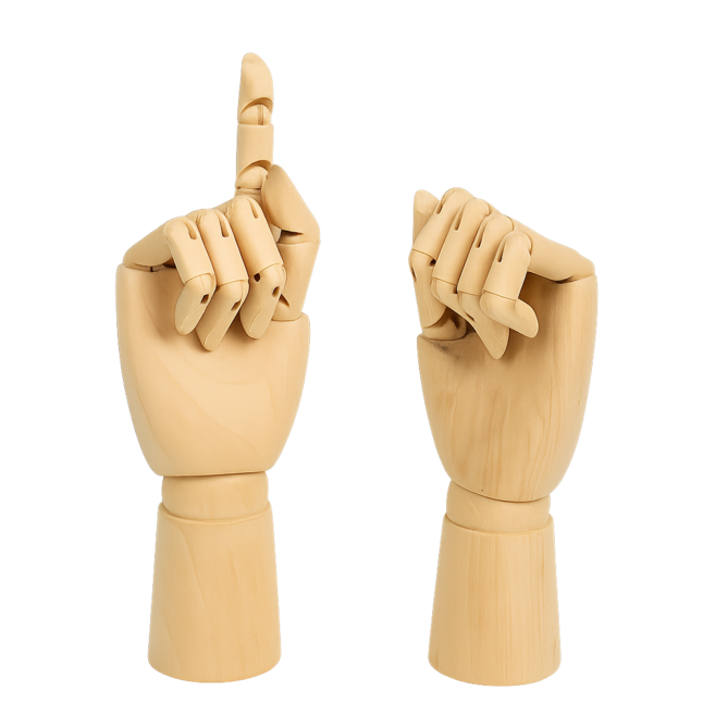 구체 관절 손모양 목각 인형 오른쪽 왼쪽, 2개