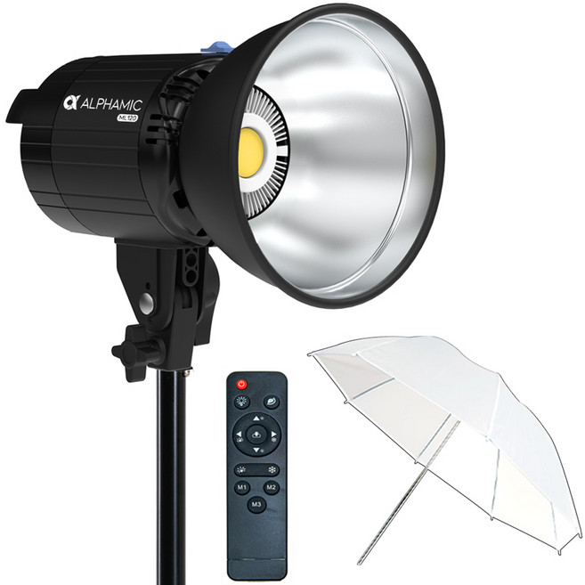 알파믹 ML120 스튜디오 방송 촬영 지속광 조명 스탠드 엄브렐러 세트, ML120FU, 1개
