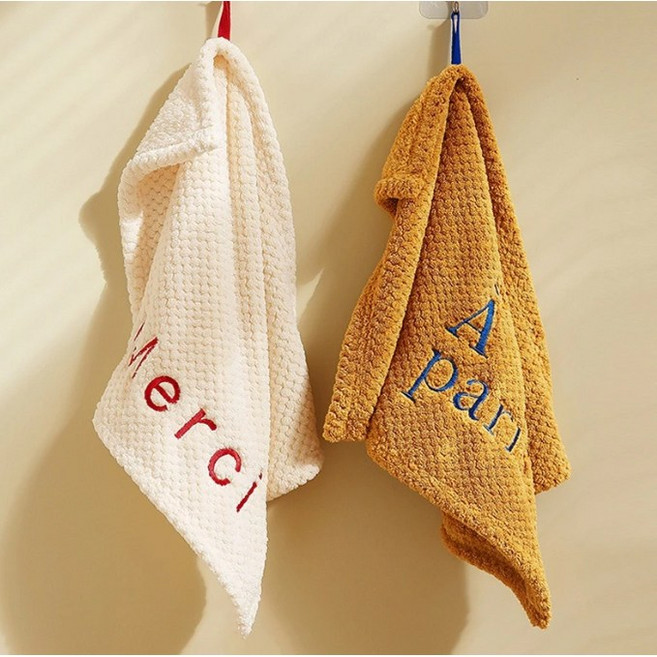 엠플리 핸드타올 고리수건 2종, 1세트, 머스터드,베이지