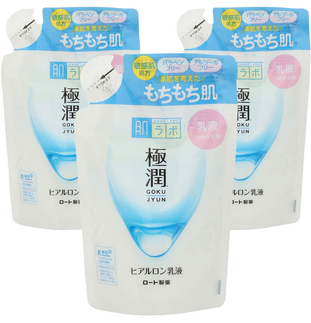 하다라보 고쿠쥰 히알루론산 로션 리필용, 3개, 140ml