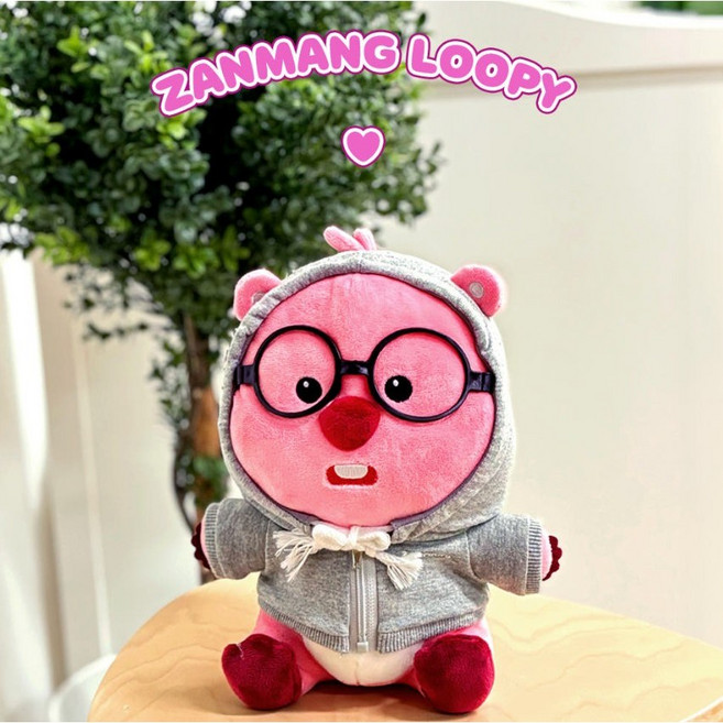 잔망 루피 후드 에디션 봉제 인형 25cm 카꾸 차 뒷자리, 05. 블랙로지 잔망루피 인형 25cm