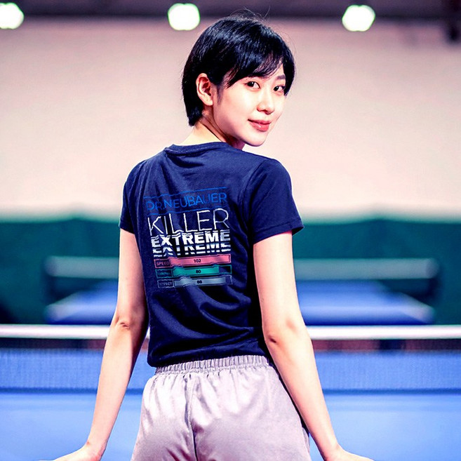 닥터노이바우어 - 드라이 라운드 티셔츠 DTRUS-26017 남녀공용 탁구 반팔티 네이비