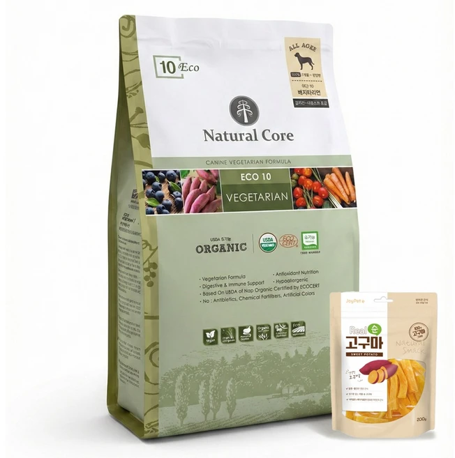 네츄럴코어 에코10 베지테리언 강아지 비건/야채사료 6kg+증정(리얼고구마200g), 1개, 6kg, 채소 - 쿠팡