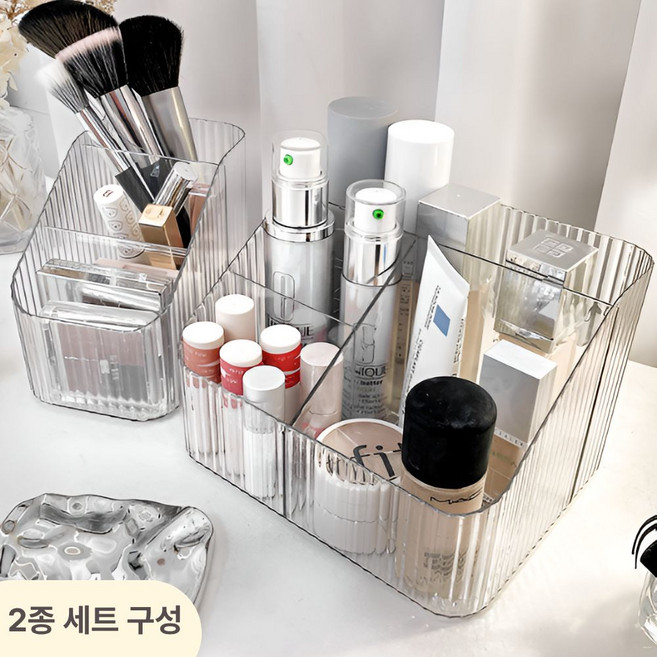 노바앤코 고급 멀티 칸막이 화장품 정리함, 1개, 투명