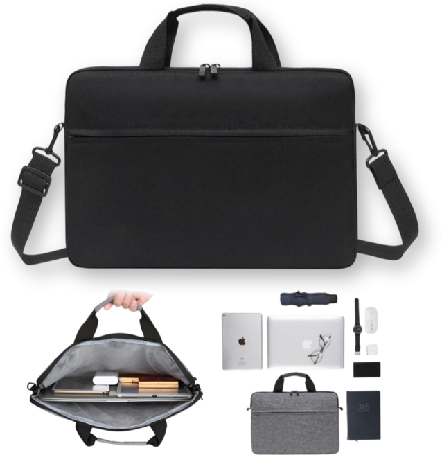 올라잇 슬림 대용량 노트북 파우치 가방, 1개, 블랙