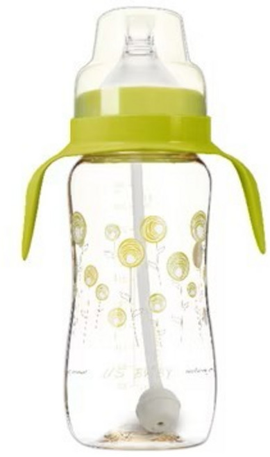 優生 綠PPSU手把吸管奶瓶-寬口徑330ml 哺乳坐月子必備, 1個
