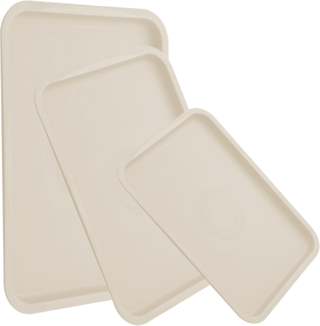더블트리 무광 사각 트레이 3종 세트, 1세트, 땅콩크림