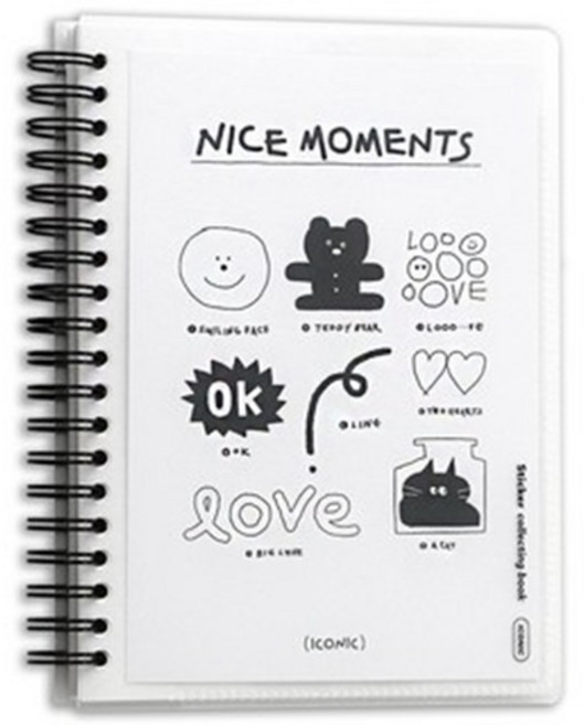 아이코닉 이형지 양면 인스 보관 스티커북, 0WHITE, 1개