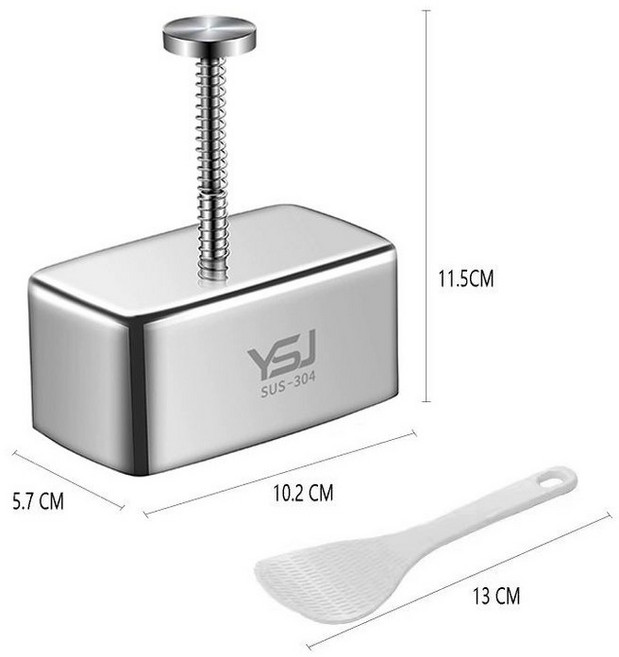 무스비틀 김밥 스텐 주먹밥 프레스 밥버거 메이커 직사각형, 1개