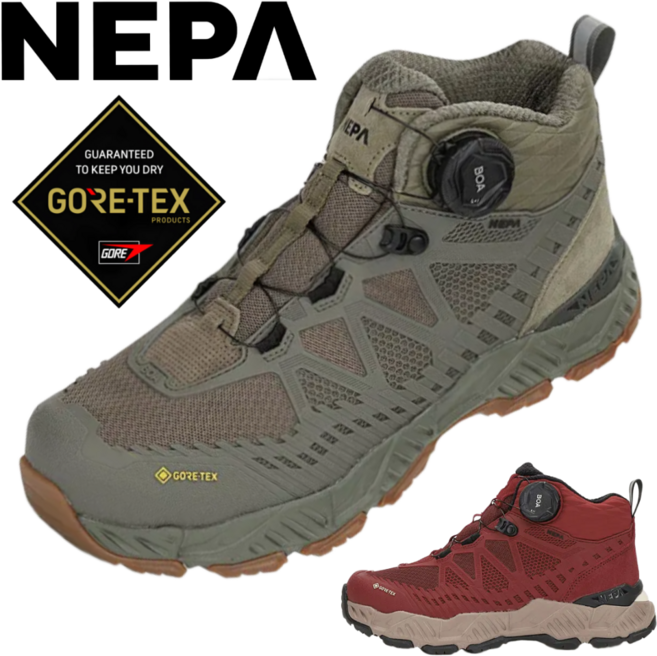 [정상가: 279 000원] 네파 남여공용 고어텍스 등산화 사계절 보아 다이얼 경량 발편한 쿠셔닝 접지력 통기성 향균향취 트레킹화 일상 외출 여행 등산 캠핑 커플 운동화