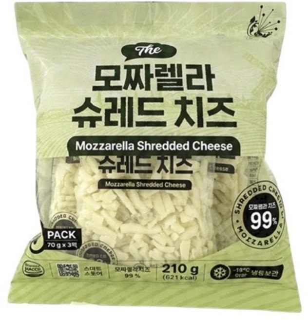 [동서남북] 슈레드 모짜렐라 치즈 210g, 3개, 70g