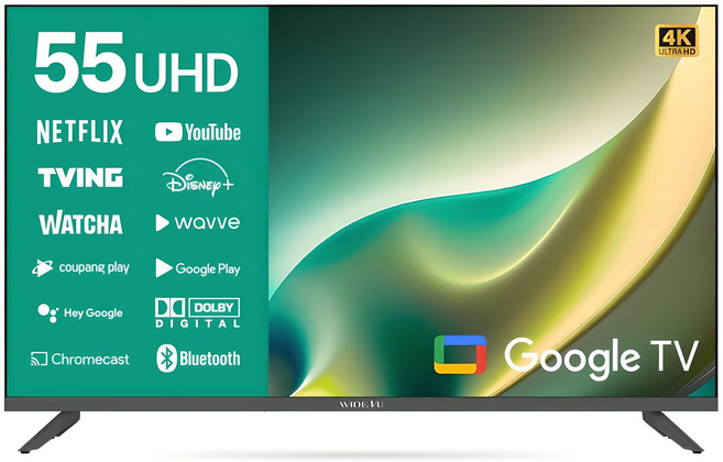와이드뷰 4K UHD 구글3 스마트 TV, 139cm(55인치), WGE55UT1, 스탠드형, 방문설치