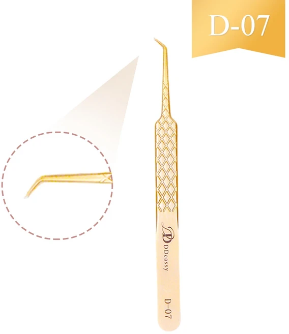 볼륨 속눈썹 핀셋 정전기 방지 미끄럼 방지 고밀도 정밀 정확한 핀셋 니퍼 포인트, 01 D-07