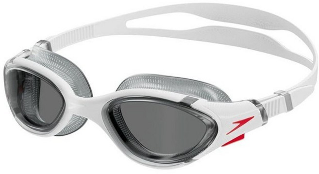 Speedo Biofuse 2.0 수영 고글 화이트/레드/스모크, 화이트/스모크, 1개