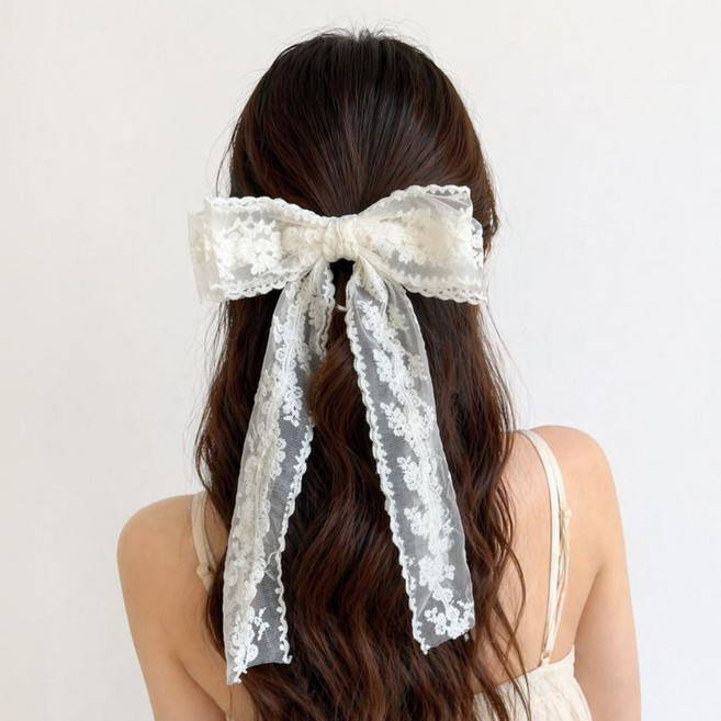 도크몰 셀프 웨딩 소품 반묶음 리본 헤어핀