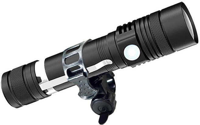 폭넓은광폭 XML 충전식 자전거 라이트 풀세트 전조등 랜턴 DHMP518 T6, 블랙, 1개