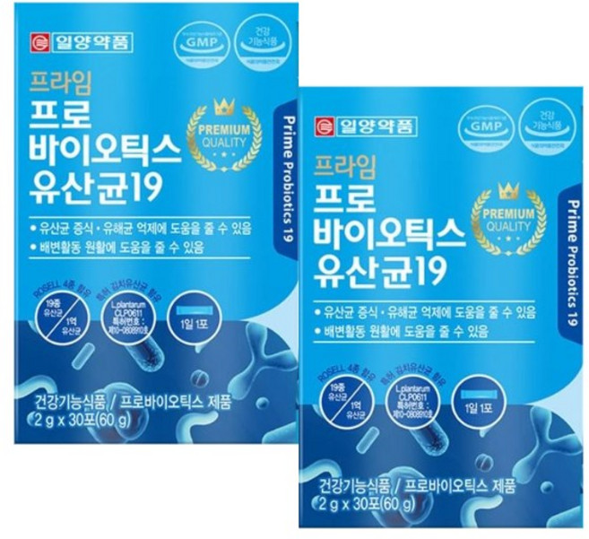 19종유산균일양프로바이오틱스유산균30포x2박스 김치유산균함유, 2g, 60개