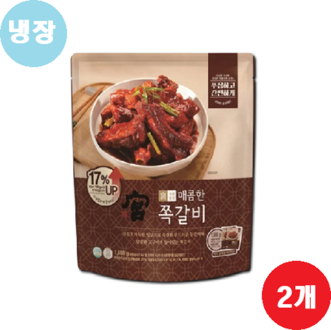 궁 매콤한 쪽갈비 940g X 2입(냉장배송), 1.88kg, 2개