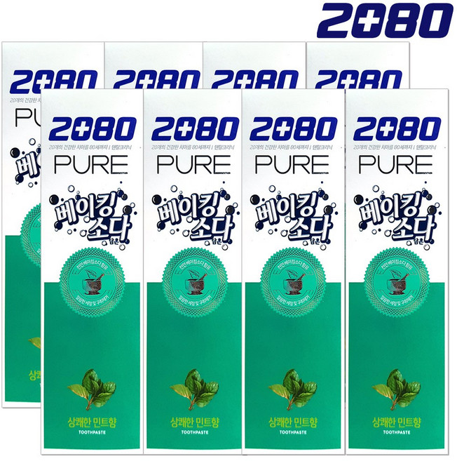 애경 2080 베이킹소다 치약 레몬향 120g 8개 레몬향 민트향 택1
