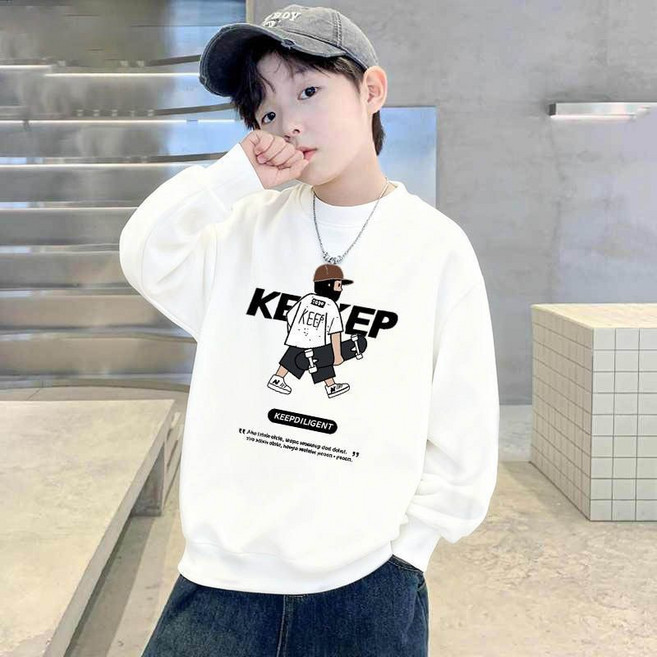 루비키즈 봄 가을 간절기 캐주얼 상의 주니어 아동 남아 긴팔 맨투맨 티셔츠 B176