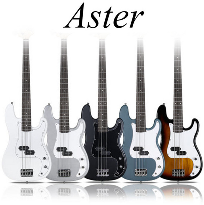 아스터 입문용 베이스기타 AJ-40WH(화이트) / 입문용 연습용 연주용 풀구성품, 1개