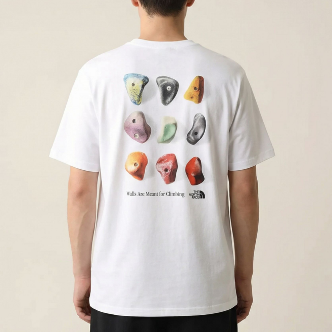 노스페이스 코튼 클라이밍 홀드 티 반팔 캐주얼 데일리 기본 티셔츠 흰색