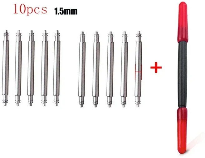 6mm 시계 밴드 스프링 바 핀 금속, 01 10pcs-1.5mm, 09 18mm