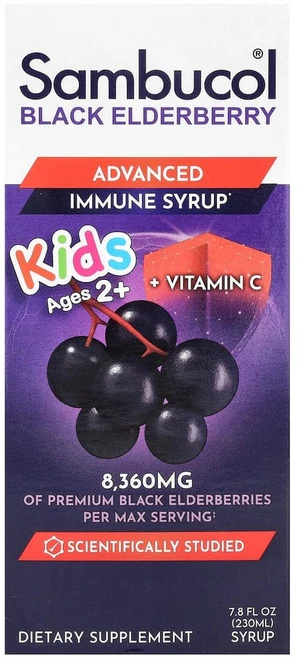 삼부콜 어린이용 블랙 엘더베리 Advanced Immune 시럽 2세 이상 8360mg 230ml, 1개 - 쿠팡