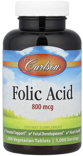 칼슨 엽산 800mcg Carlson Folic Acid 800 mcg 1 000정, 1개 - 쿠팡