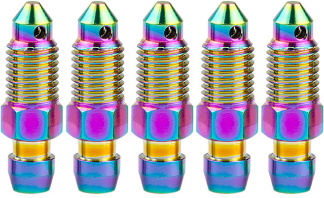 Xingxi 티타늄 볼트 오토바이 브레이크 캘리퍼 오일 드레인 수축 나사 M6 M10 피치 1.0mm 5 개, 01 M6X1.0 mm, 06 Rainbow