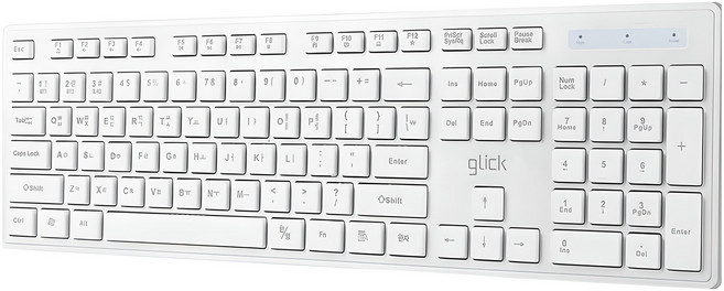 지클릭커 오피스프로 저소음 슬림 무선 키보드 + 키스킨, 화이트
