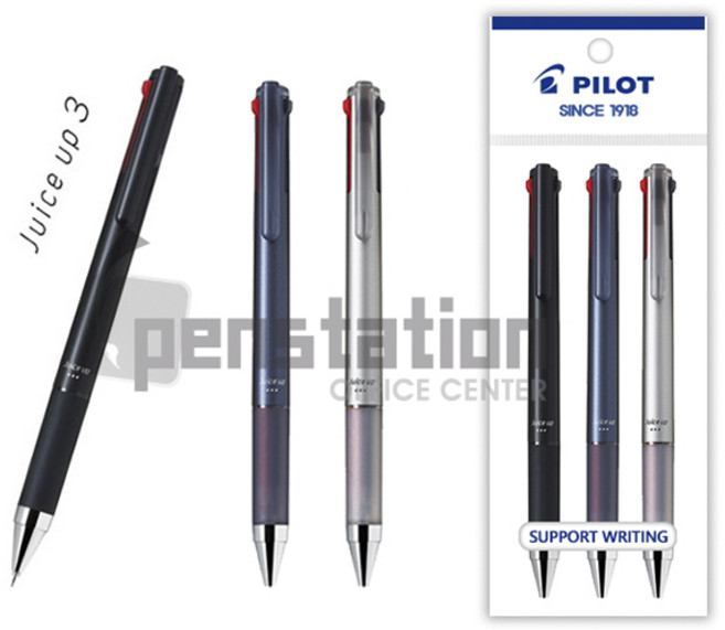 파이롯트 쥬스업 3색 볼펜 3개 세트, 쥬스업 3색(블랙+미드나잇+실버)세트, 1개