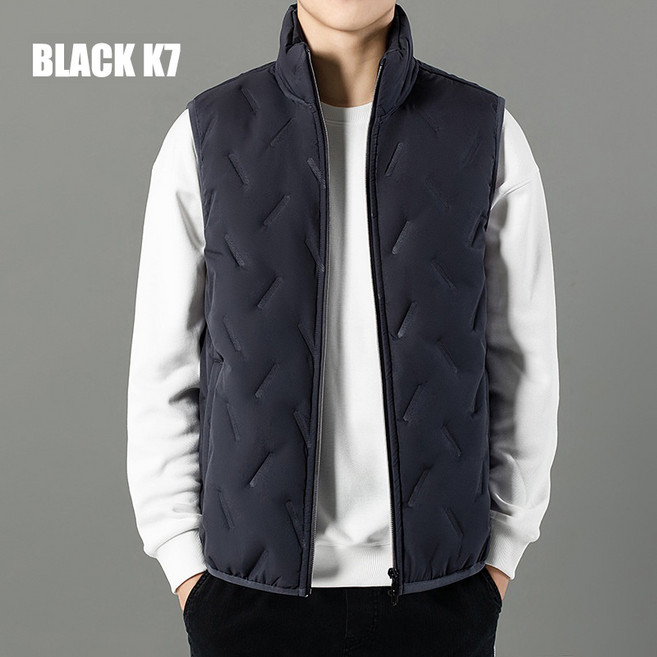 BLACK K7 방한조끼 남성용 가을 겨울 작업 퀼팅 경량 패딩 조끼