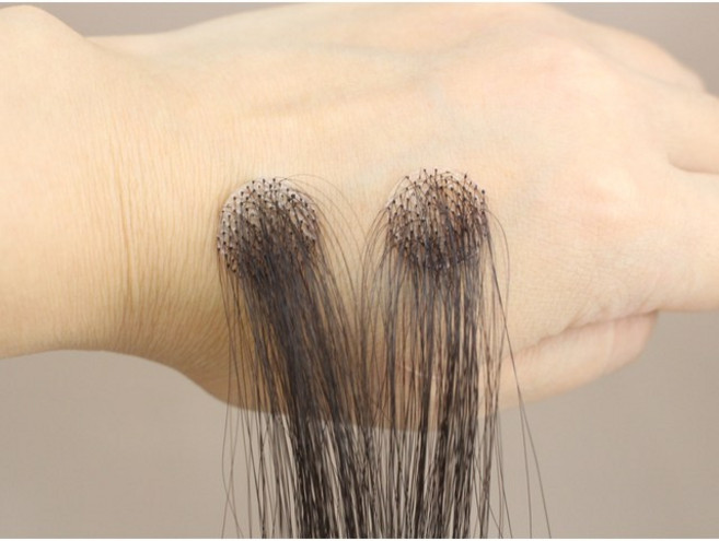 체인지가발 미니커버 스킨 엠자 원형탈모 붙이는가발, 1개, 자연검정(진한갈색)