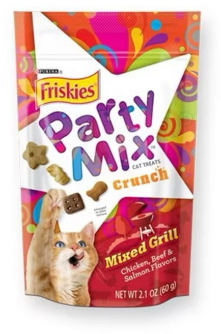 Purina 喜躍 Felix Party Mix 香酥餅 貓零食, 炙燒烤肉香酥餅60g, 12個, 60g, 炙燒烤肉