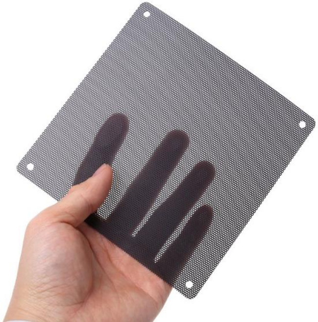 PC 컴퓨터 케이스 팬 쿨러 먼지 필터 방진 메쉬 절단 가능 140mm PVC 블랙 5 개, [01] 옵션1, 한개옵션0