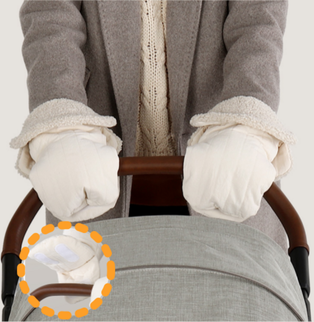 도도코코 유모차 개모차 장갑, 롱 검정색, 1개