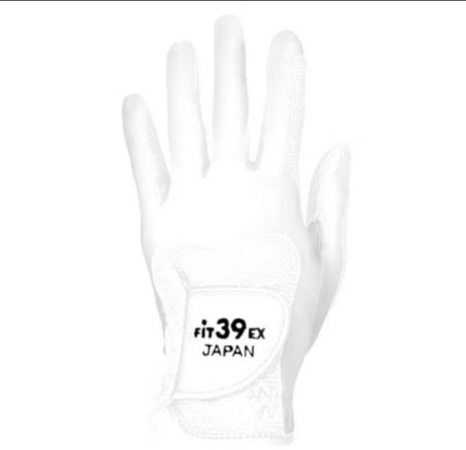 Fit39 彈性高爾夫手套 S號 18至20號 舒適透氣 提升握桿穩定性 戴左手, 白白,單只／戴左手, 1個