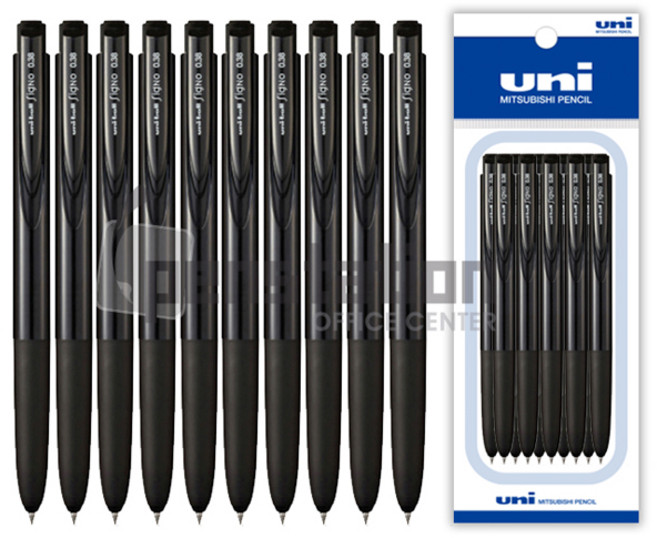 uni 시그노 노크 볼펜 UMN-155 흑색, UMN-155N-0.38mm 흑색 10개 세트