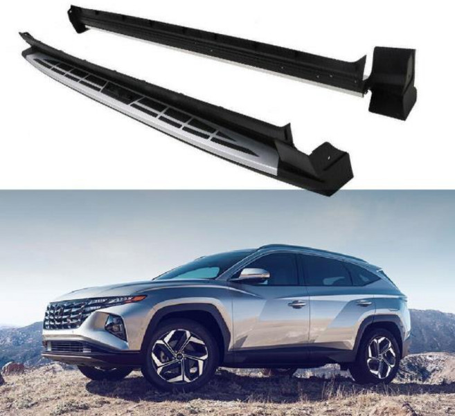 문짝 사이드 스텝 러닝 보드 너프 바 현대 4TH 투싼 NX4 2021 2022 에 적합, 한개옵션1, 01 Black