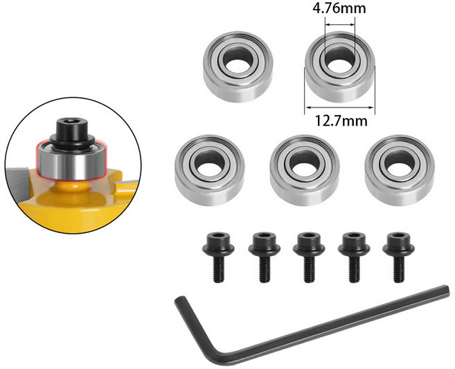 아이베란다 트리머날 베어링 교체 키트 목공용, 02. 4.76mm x 12.7mm(1세트5P)