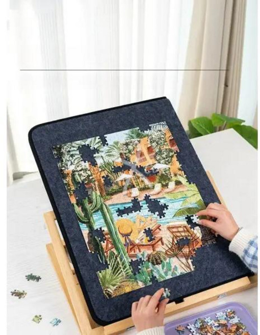 원목 퍼즐 보드 테이블 1000 조각용 받침대, 퍼즐 보드 보관 트레이 세트